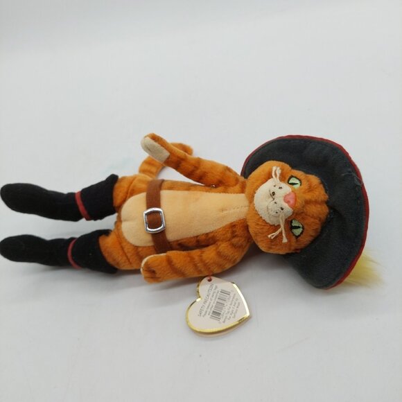 Ty Beanie Baby Puss In Boots 2007 Shrek The Third Plush Stuffed Animal Cat - Picture 2 of 8